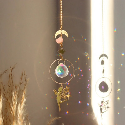 Suncatcher Kristalni dugin marker Prizme Viseći Wind Chime Privjesak Automobilski šarm Dekoracija kućnog vrta Božićni darovi na otvorenom