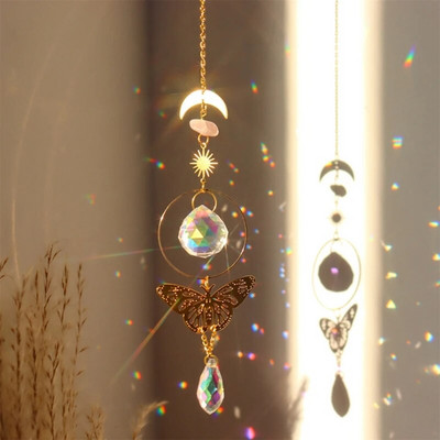 Suncatcher Kristalni dugin marker Prizme Viseći Wind Chime Privjesak Automobilski šarm Dekoracija kućnog vrta Božićni darovi na otvorenom