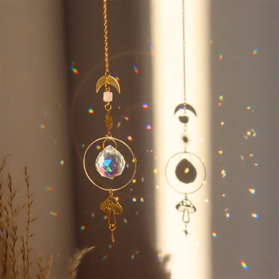 Suncatcher Kristalni dugin marker Prizme Viseći Wind Chime Privjesak Automobilski šarm Dekoracija kućnog vrta Božićni darovi na otvorenom