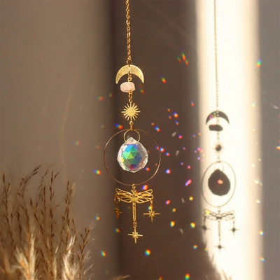 Suncatcher Kristalni dugin marker Prizme Viseći Wind Chime Privjesak Automobilski šarm Dekoracija kućnog vrta Božićni darovi na otvorenom