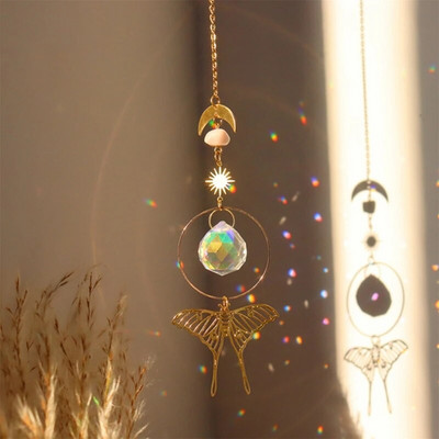 Suncatcher Kristalni dugin marker Prizme Viseći Wind Chime Privjesak Automobilski šarm Dekoracija kućnog vrta Božićni darovi na otvorenom