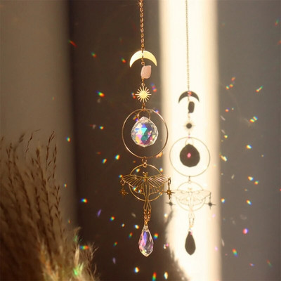 Suncatcher Kristalni dugin marker Prizme Viseći Wind Chime Privjesak Automobilski šarm Dekoracija kućnog vrta Božićni darovi na otvorenom