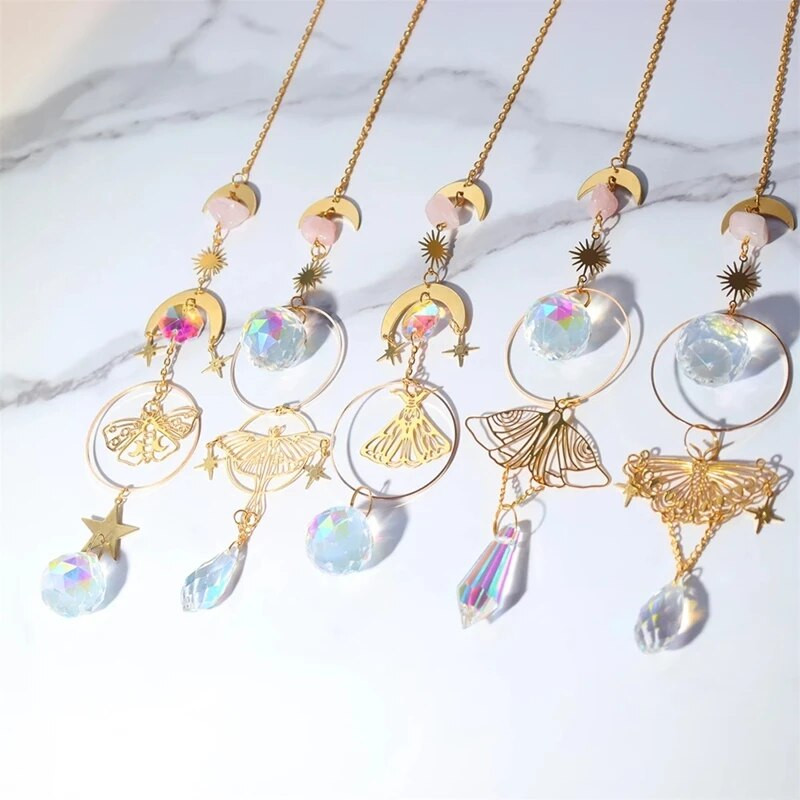 Suncatcher Kristalni dugin marker Prizme Viseći Wind Chime Privjesak Automobilski šarm Dekoracija kućnog vrta Božićni darovi na otvorenom