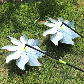 Wind Spinner Отразяващо устройство за прогонване на птици Вятърна мелница Градина Декоративно отразяващо въртящо се колело Външно оборудване за плашене на птици