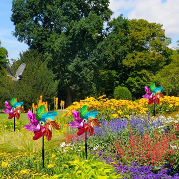 Bird Repellent Spinner Reflective Sparkly Holographic Pinwheels Deterrent Protect Φυτό κήπου Διακόσμηση γκαζόν κήπου με λουλούδια