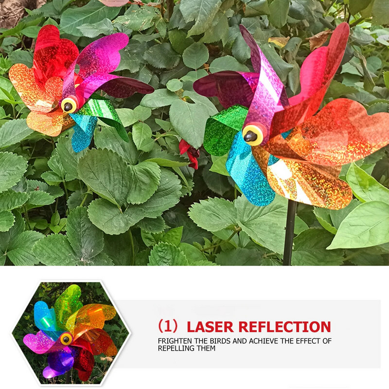 Paukščius atbaidantis suktukas, atspindintis blizgantis holografinis ratukai, apsaugantis sodo augalus, gėlių sodo vejos dekoravimas