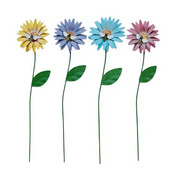 Mile decorative de grădină Mile florale din metal rezistente la rugină Ornament de țeapă de flori de fier rezistent la apă Decorare pentru curte în aer liber