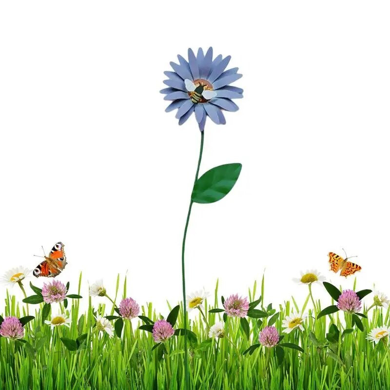 Vrtni ukrasni kolčići otporni na hrđu, metalni cvjetni kolčići, vodootporni željezni ornament od cvjetnih kočića, vanjski travnjak, dvorište, ukras za terasu