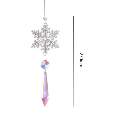 Clopoțel de vânt cu fulg de zăpadă Sun Catcher Diamond Prisme Pandantiv Vise Curcubeu Chaser Hanging Home Garden Decor Windchime