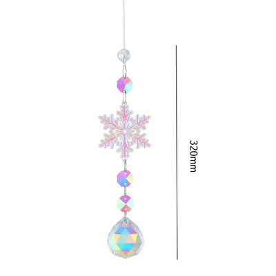 Clopoțel de vânt cu fulg de zăpadă Sun Catcher Diamond Prisme Pandantiv Vise Curcubeu Chaser Hanging Home Garden Decor Windchime