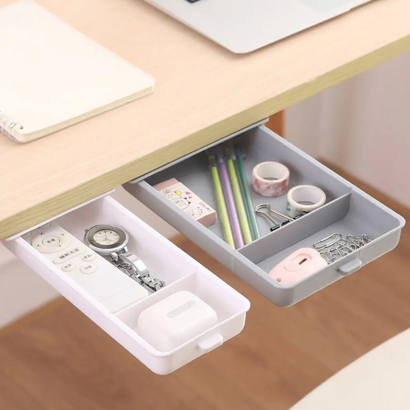 Műanyag pasztasztható fiókos doboz Egyszerű, ütésmentes, öntapadó, mozgó kis fiókos porálló, rejtett típusú iroda