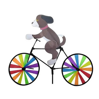 Животно Велосипед Ветровъртач Rainbow Spinner Вятърна мелница Котка Куче Тигър на велосипед Въртележка Градинска морава Джаджа Животни Въртящи се колела за градина