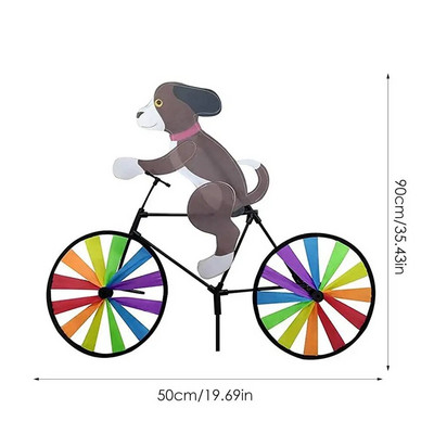 Animal Bicicletă Wind Spinner Curcubeu Spinner Moara de Vânt Pisică Câine Tigru Pe Bicicletă Whirligig Grădină Gazon Gadget Animal Pinwheels pentru grădină