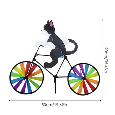 Animal Bicicletă Wind Spinner Curcubeu Spinner Moara de Vânt Pisică Câine Tigru Pe Bicicletă Whirligig Grădină Gazon Gadget Animal Pinwheels pentru grădină