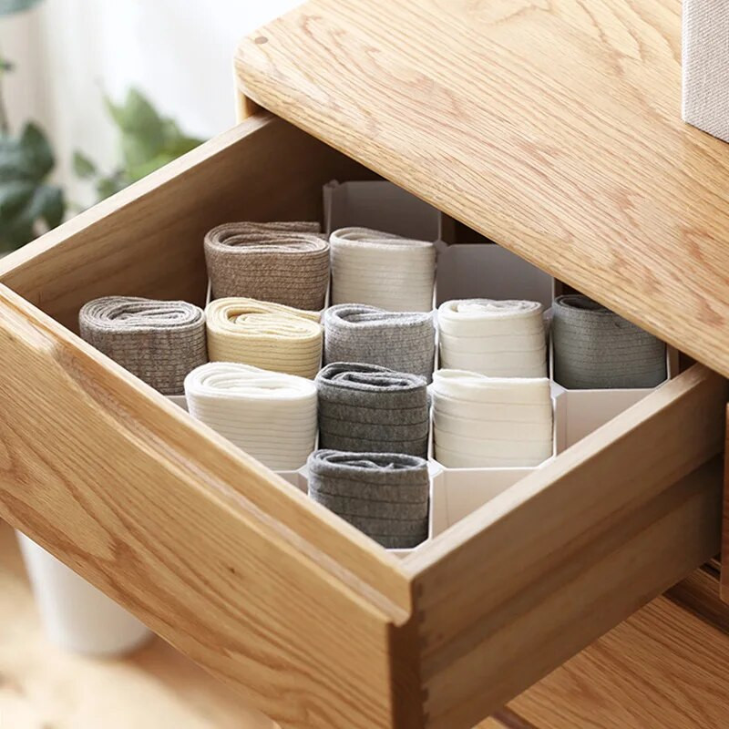 luluhut 6 tk Reguleeritav sahtli jaotur DIY Kärgstruktuuri sahtli korraldaja Plastikust sahtli eraldaja sokkide jaoks Lipsud aluspesu