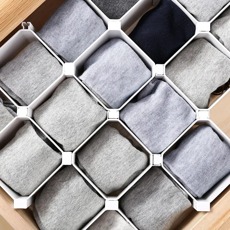 luluhut 6 tk Reguleeritav sahtli jaotur DIY Kärgstruktuuri sahtli korraldaja Plastikust sahtli eraldaja sokkide jaoks Lipsud aluspesu