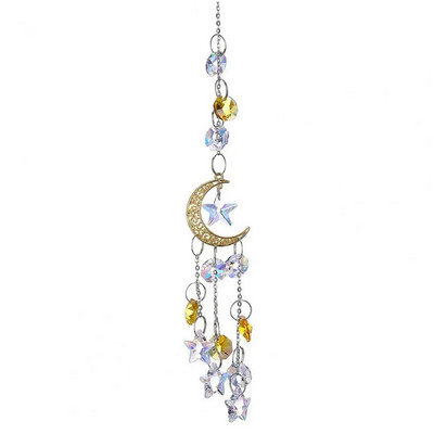 Decor frumos, strălucitor, agățat de cristal artificial. Decor rafinat pentru agățat de soare în formă de stea pentru casă