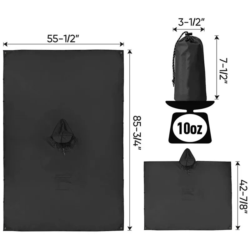 Vanjski kišni pončo s kapuljačom za odrasle s džepom, vodootporna lagana uniseks kišna jakna za planinarenje Kampiranje u hitnim slučajevima
