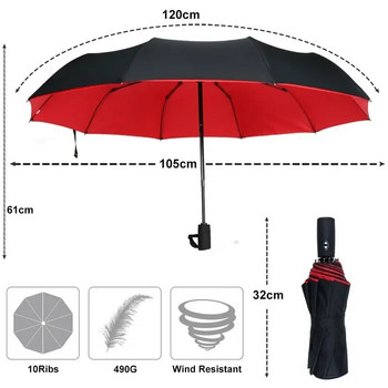Αντιανεμική ομπρέλα διπλής στρώσης πλήρως αυτόματη ομπρέλα βροχής ανδρών Γυναικεία 10 K Ισχυρή πολυτελής ανδρική ομπρέλα μεγάλων διαστάσεων ομπρέλα