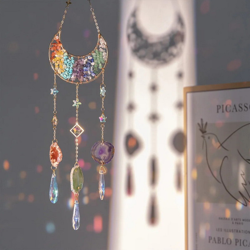 „Pasidaryk pats“ pakabukas nuo saulės, ametistas, saulės gaudyklė, krištolinis saulės šviesos gaudiklis, pakabukas ametisto papuošalai, kabantys lauko sodo namų dekoras