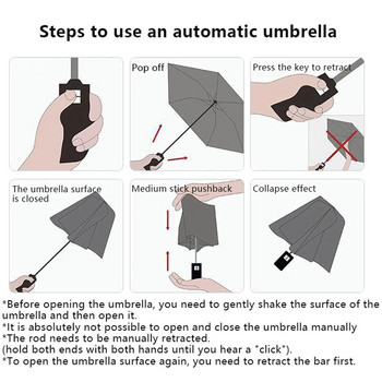 Сгъваем автоматичен мини чадър против ултравиолетови лъчи дъжд слънчев чадър моден преносим ветроустойчив и светлоустойчив чадър за жени деца чадър