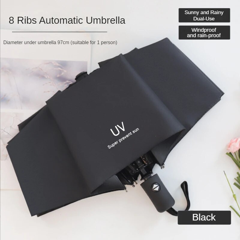 Πτυσσόμενη αυτόματη μίνι ομπρέλα Anti UV Rain Sun Umbrella Fashion Φορητή ομπρέλα με προστασία από τον άνεμο και το φως Γυναικεία ομπρέλα αντηλιακού