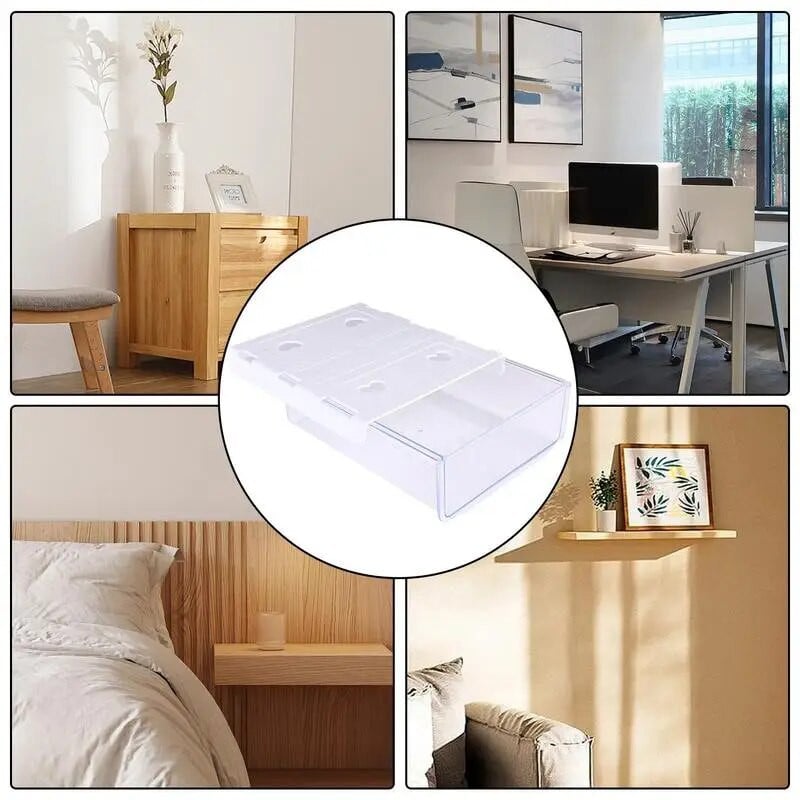 Po stalo stalčiumi Skaidrūs lipnūs stalčiai po stalu.