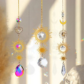 Napfogó medál függő holdfény dekor ablak szivárvány kristály fényvisszaverő szélcsengő csepp dísz kerti dekoráció