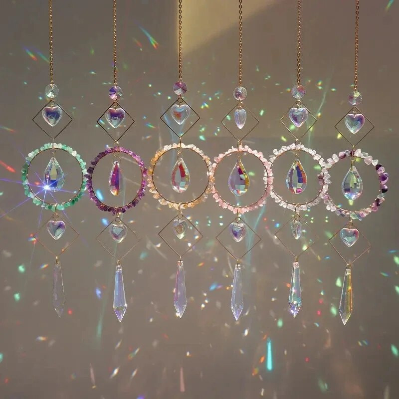 Umjetni kristalni krug Hvatač sunca Wind Chime Viseća svjetiljka Cather Šarena ljubavna dugina prizma Privjesak Vrtni ukras