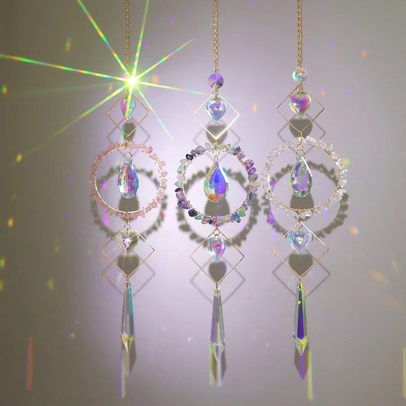 Umjetni kristalni krug Hvatač sunca Wind Chime Viseća svjetiljka Cather Šarena ljubavna dugina prizma Privjesak Vrtni ukras