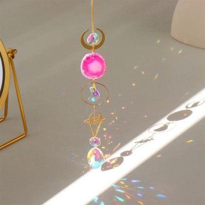 Ornament de agățat de cristal pentru agățat de soare. Pandantive colorate de vânt, prismă curcubeu, clopoțel pentru fereastră, agățator de soare, pentru grădină, pentru decorarea mașinii, chakra