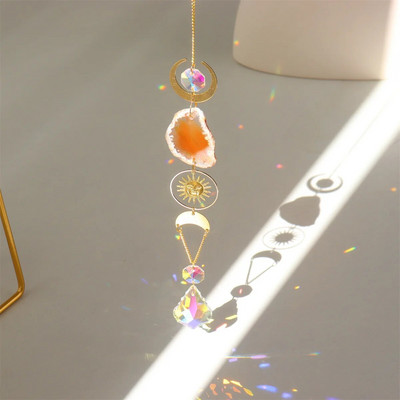 Ornament de agățat de cristal pentru agățat de soare. Pandantive colorate de vânt, prismă curcubeu, clopoțel pentru fereastră, agățator de soare, pentru grădină, pentru decorarea mașinii, chakra