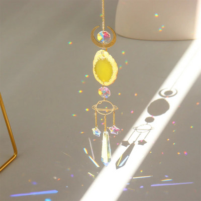 Ornament de agățat de cristal pentru agățat de soare. Pandantive colorate de vânt, prismă curcubeu, clopoțel pentru fereastră, agățator de soare, pentru grădină, pentru decorarea mașinii, chakra