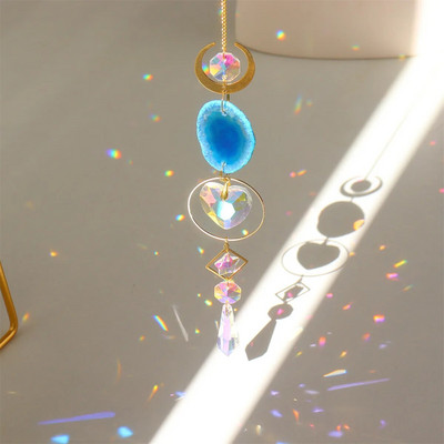 Ornament de agățat de cristal pentru agățat de soare. Pandantive colorate de vânt, prismă curcubeu, clopoțel pentru fereastră, agățator de soare, pentru grădină, pentru decorarea mașinii, chakra