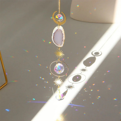 Ornament de agățat de cristal pentru agățat de soare. Pandantive colorate de vânt, prismă curcubeu, clopoțel pentru fereastră, agățator de soare, pentru grădină, pentru decorarea mașinii, chakra