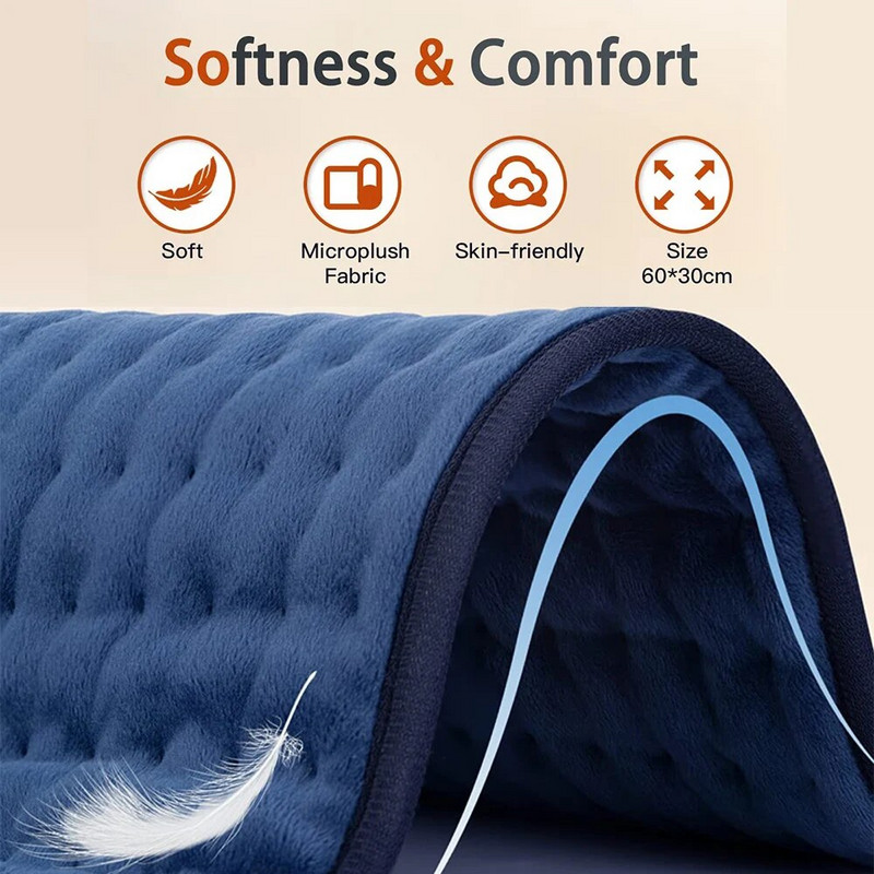 Електрическа нагревателна подложка за облекчаване на болки в гърба и спазми Одеяло за терапия на тялото Нагревателни подложки Влажна/суха топлинна терапия Зимна топла постелка