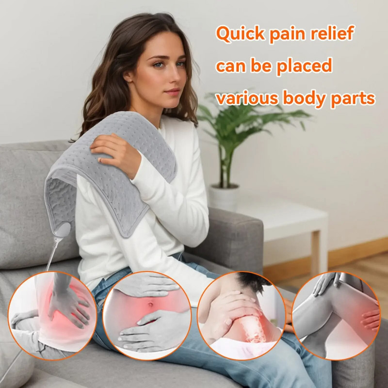 30*60cm Електрическа нагревателна подложка Масажор Терапия Физиотерапия Облекчаване на болки в гърба Шал Покривало за крака Зимно топло одеяло Термична подложка