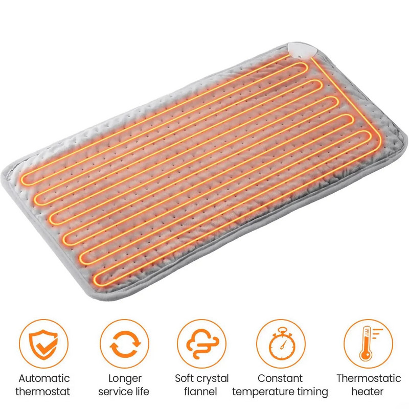 30*60cm Електрическа нагревателна подложка Масажор Терапия Физиотерапия Облекчаване на болки в гърба Шал Покривало за крака Зимно топло одеяло Термична подложка