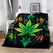 Зелени растения Одеяло Кленов лист фланела Мека и удобна спалня Всекидневна Диван s за легла