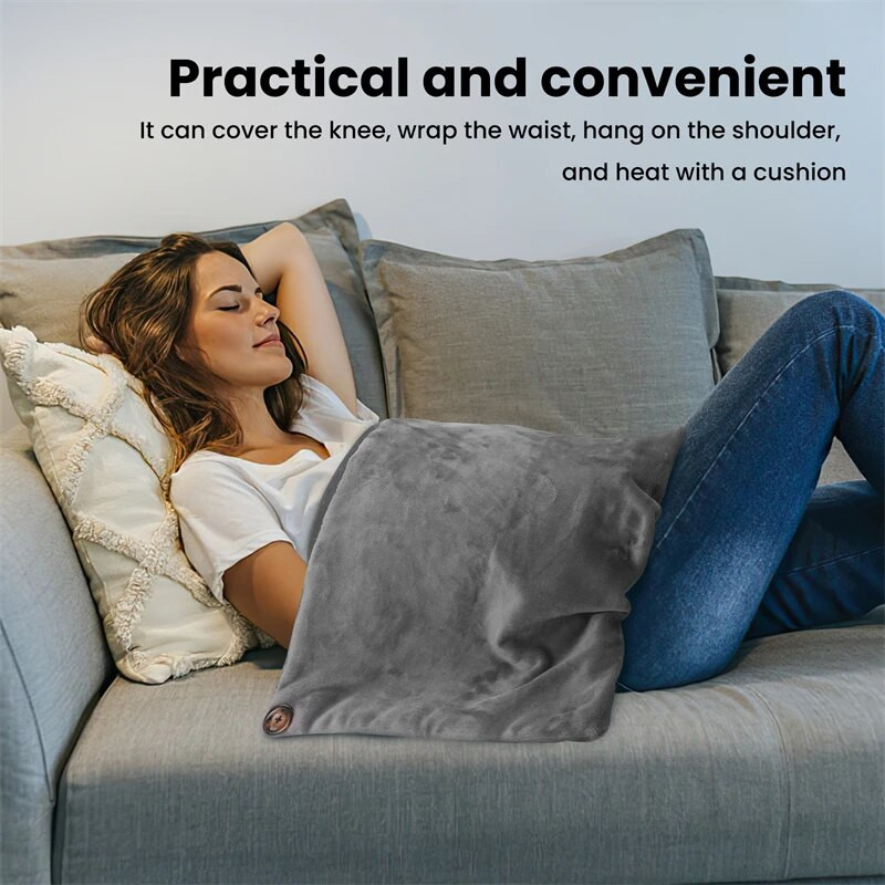 USB elektrinė šildymo antklodė šilta šildoma skara 3 šilumos nustatymai su laiko funkcija Elektrinė šildymo antklodė žiemos šiltesnė skara