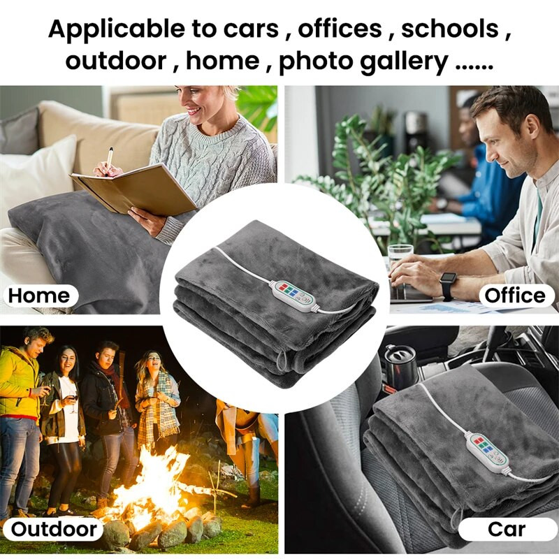 USB elektrinė šildymo antklodė šilta šildoma skara 3 šilumos nustatymai su laiko funkcija Elektrinė šildymo antklodė žiemos šiltesnė skara