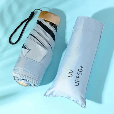 Mini suncobran Mali džepni kišobran Putni kišobran Sklopivi kišobran od vinila UV zaštita Džepni suncobran Kapsula za suncobran