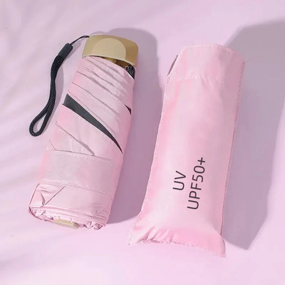 Mini suncobran Mali džepni kišobran Putni kišobran Sklopivi kišobran od vinila UV zaštita Džepni suncobran Kapsula za suncobran