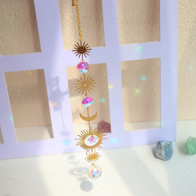 Kristalna zvijezda Heksagon Dijamantne prizme Viseći Rainbow Chaser Dodaci za osvjetljenje za prozorske zavjese Privjesak Dekoracija kućnog vrta