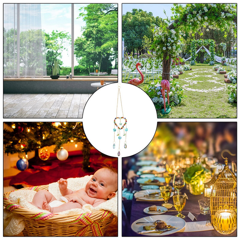 Vaivorykštės krištolo saulės gaudyklė Vaivorykštės gaminimo prizmė saulės gaudyklė Blizganti spalvinga vaivorykštės prizmė rankų darbo krištoliniai pakabukai langui