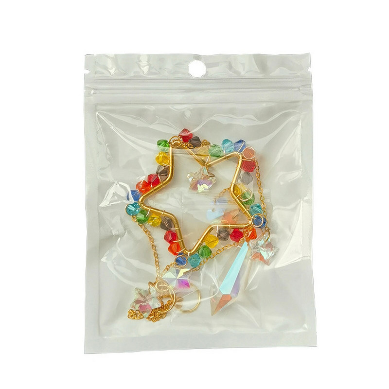 Vaivorykštės krištolo saulės gaudyklė Vaivorykštės gaminimo prizmė saulės gaudyklė Blizganti spalvinga vaivorykštės prizmė rankų darbo krištoliniai pakabukai langui