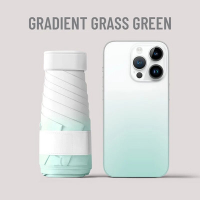 „Gradient Color“ mini skėtis nuo saulės, juodi klijiniai kremai nuo saulės, nešiojamasis kišeninis skėtis nuo saulės dvigubo naudojimo itin lengvas vėsinantis skėtis
