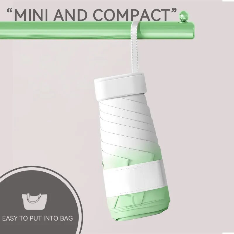 „Gradient Color“ mini skėtis nuo saulės, juodi klijiniai kremai nuo saulės, nešiojamasis kišeninis skėtis nuo saulės dvigubo naudojimo itin lengvas vėsinantis skėtis