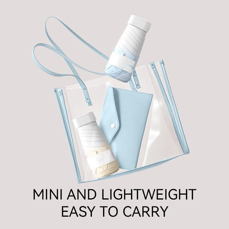 „Gradient Color“ mini skėtis nuo saulės, juodi klijiniai kremai nuo saulės, nešiojamasis kišeninis skėtis nuo saulės dvigubo naudojimo itin lengvas vėsinantis skėtis