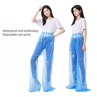 Дъждовни панталони за еднократна употреба Удебелена опаковка Foot Drift Водоустойчив разделен комплект Туристически прозрачен дъждобран Дъждобран Пътуване на открито Колоездене